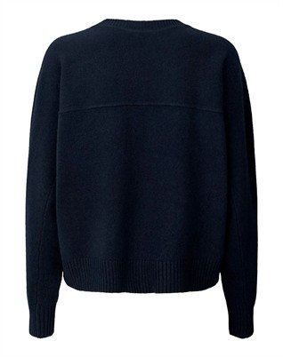 Dalani Pure Wool Boxy Strik - Navy